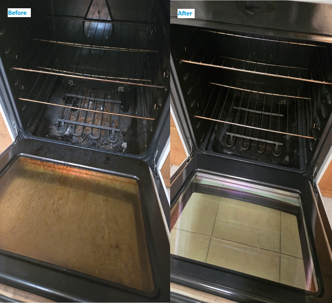 Before and After Oven Cleaning